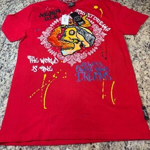 Bold Red Graphic Embroidered Tee by Switch Remarkable